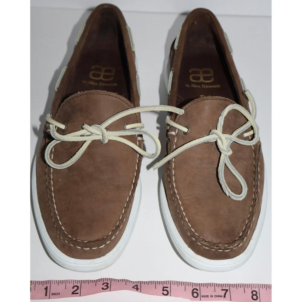 Allen Edmonds Ely Mens Brown Boat Shoes Extra Light Sole Loafers Size 9 D